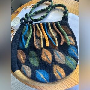 Rising Tide Multicolor Felted Wool Shoulder Bag